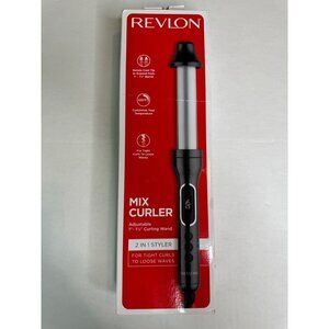 Revlon Curler Adjustable 1"-1.5" Curling Wand  NIB 2 in 1 Styler Tight to Loose